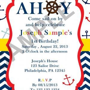 Nautical Sailor Birthday Invitation (digital File)