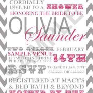 Modern Bridal Shower Invitation (digital File)