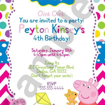Peppa Pig #2 Birthday Invitation (digital File)