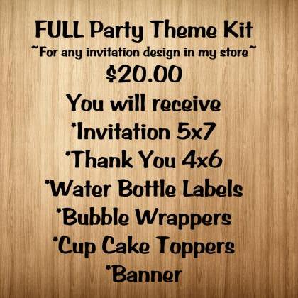 Full Party Theeme Kit For Any Design In Store..