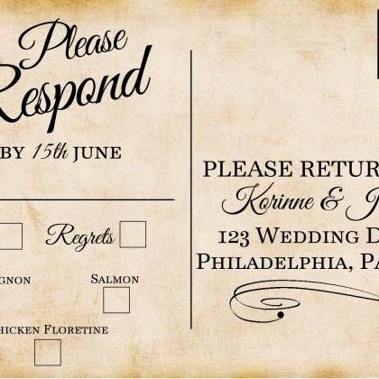 Vintage Wedding Invitation Shabby Chic - Printable..