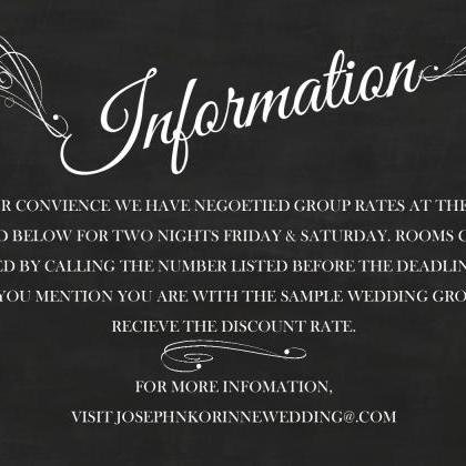 Chalkboard Wedding Invitation - Printable Wedding..
