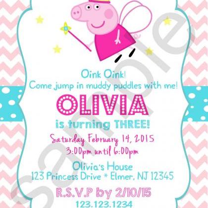 Peppa Pig Princess Birthday Invitation (digital..