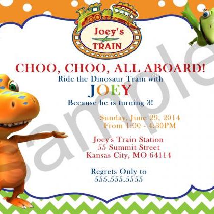Dinosaur Train Birthday Invitation (digital File)