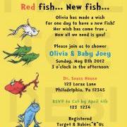 Dr. Seuss New Fish Baby Shower Invitation