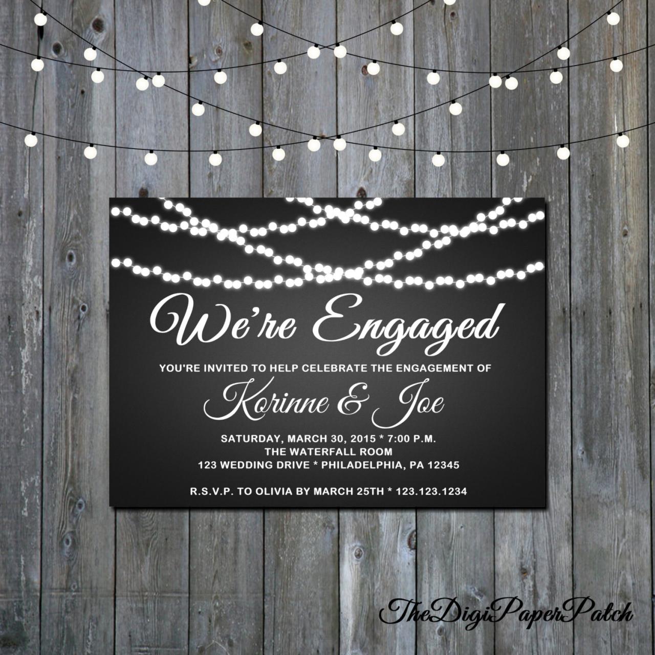 Engagement Party Invitation - Printable Engagement Invitation , Minimalist Wedding, Chalkbroad Wedding Invitation