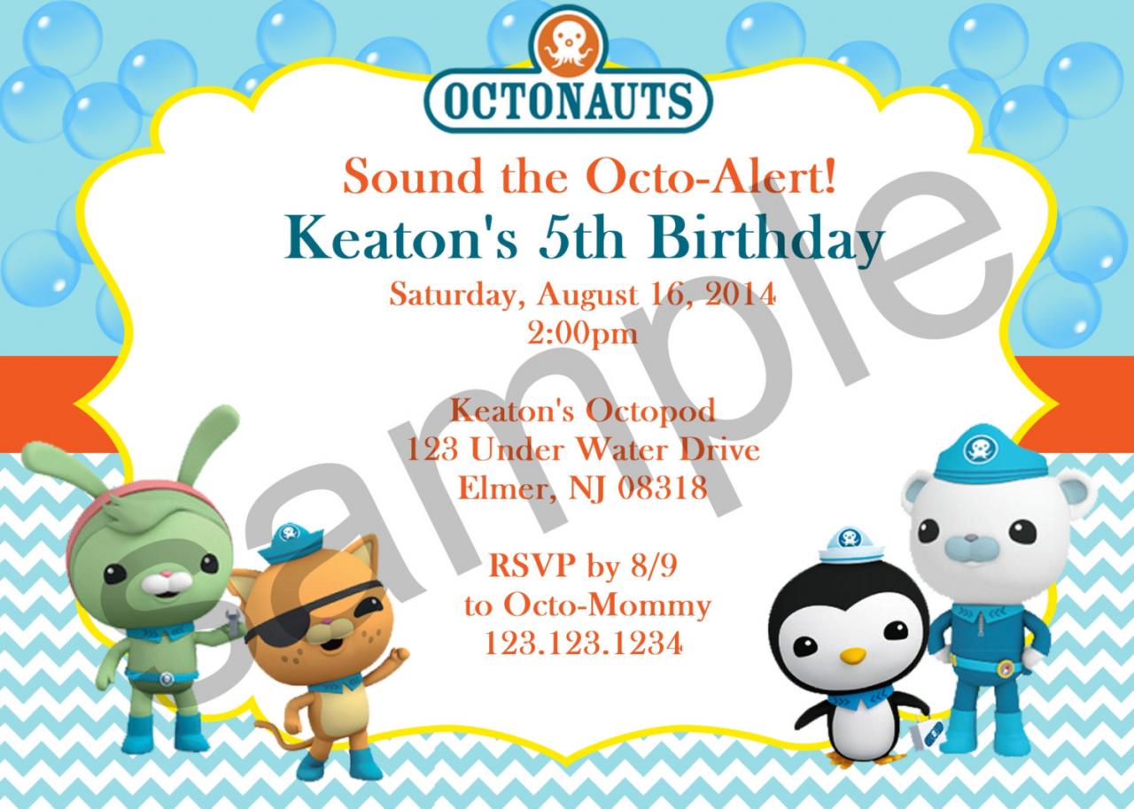 Octonauts Birthday Invitation (digital File)