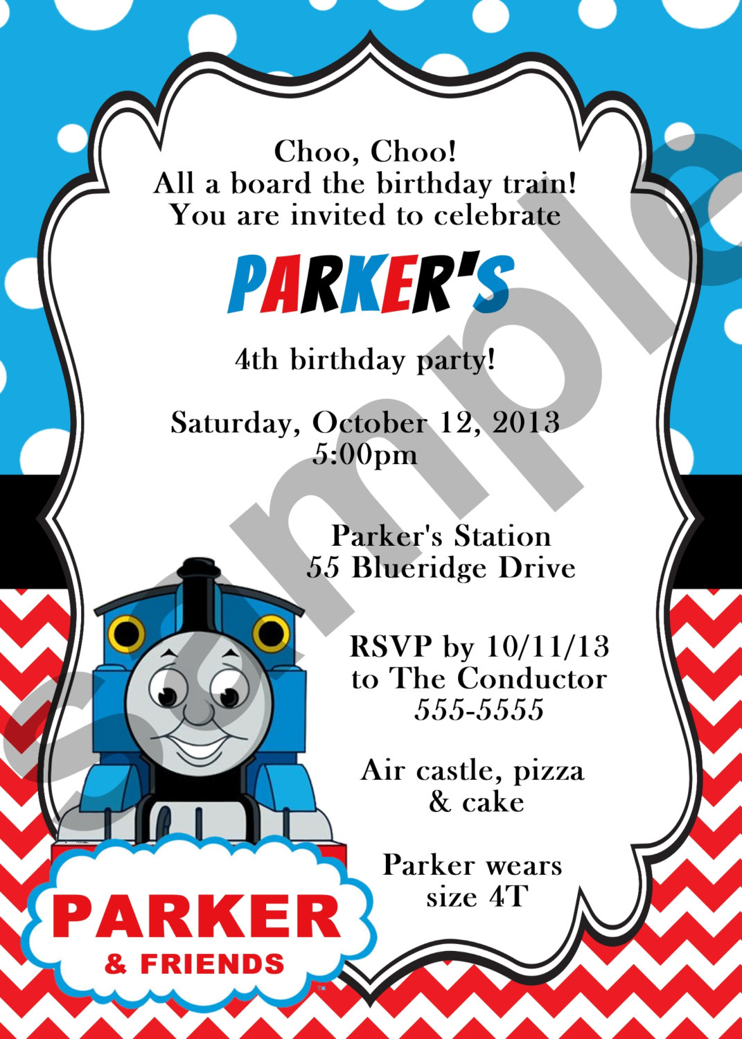 Thomas Train Birthday Invitation (digital File)